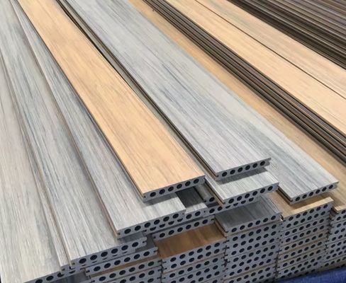 AutoCAD ontworpen PE WPC Decking Profile Louver Wandbekleding Productielijn voor de markt